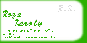 roza karoly business card